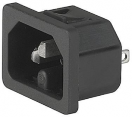 Plug C16, 3 pole, snap-in, solder connection, black, 6110.4110