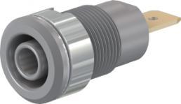 4 mm socket, flat plug connection, mounting Ø 12.2 mm, CAT III, gray, 23.3060-28
