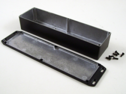Aluminum die cast enclosure, (L x W x H) 121 x 66 x 40 mm, black (RAL 9005), IP65, 1590WNFBK