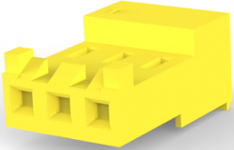 Socket housing, 3 pole, pitch 3.96 mm, straight, yellow, 3-643818-3