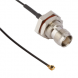 Coaxial Cable, TNC jack (straight) to AMC plug (angled), 50 Ω, 1.32 mm micro cable, grommet black, 250 mm