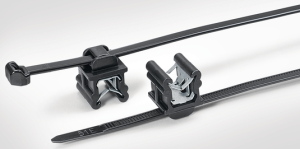 Edge clip, max. bundle Ø 45 mm, polyamide, heat stabilized, black, (L x W x H) 15 x 14 x 17.8 mm