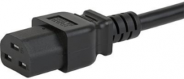 Device connection line, Europe, plug type E + F, angled on C21 jack, straight, H05VV-F3G1.5mm², black, 2.5 m