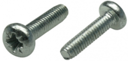 Pan head screw, PZ-Cross, M4, Ø 8 mm, 6 mm, steel, galvanized, DIN 7500