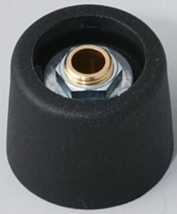 Rotary knob, 6.35 mm, plastic, black, Ø 20 mm, H 16 mm, A3120639