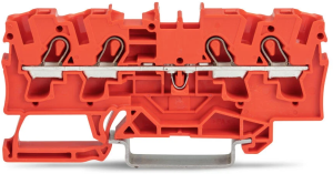 4-wire feed-through terminal, spring-clamp connection, 0.5-6.0 mm², 1 pole, 32 A, 8 kV, red, 2004-1403