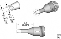 Desoldering tip, Chisel shaped, Ø 1.4 mm, C360013