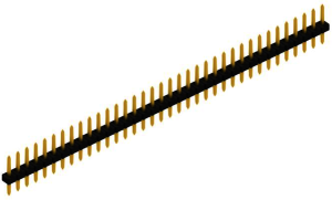 Pin header, 50 pole, pitch 2 mm, straight, black, 10062125