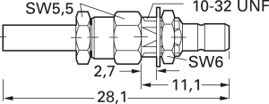 SMB plug 50 Ω, RG-188A/U, RG-174/U, KX-3B, RG-316/U, KX-22A, solder/crimp connection, straight, 100027665