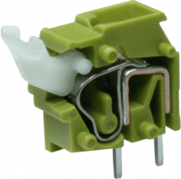 PCB terminal, 1 pole, pitch 5 mm, AWG 28-12, 24 A, cage clamp, light green, 255-747