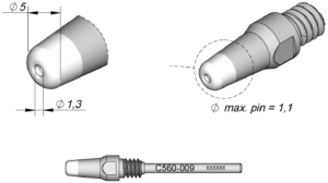 Desoldering tip, Round, Ø 5 mm, (L) 58 mm, C560009