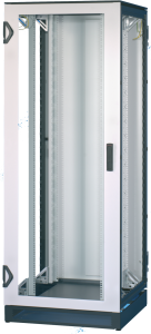 24 U network cabinet, side by side shelf, (H x W x D) 1200 x 600 x 600 mm, IP20, steel, light gray/black gray, 10130-073