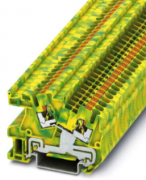 Protective conductor terminal, push-in connection, 0.14-4.0 mm², 24 A, 8 kV, yellow/green, 3213962