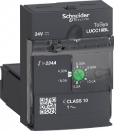 Extended control unit LUCC, class 10, 4.5-18A, 24 VDC for power socket LUB32/LUB38/LUB320/LUB380/reversing contactor switch LU2B32BL/LU2B38BL, LUCC18BL