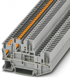 Double level terminal, push-in connection, 0.14-4.0 mm², 4 pole, 22 A, 6 kV, gray, 3210907