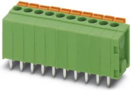 PCB terminal, 6 pole, pitch 3.81 mm, AWG 26-18, 12 A, spring-clamp connection, green, 1870187