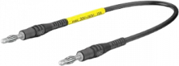 Measuring lead with (4 mm lamella plug, straight) to (4 mm lamella plug, straight), 1 m, yellow, PVC, 0.75 mm²
