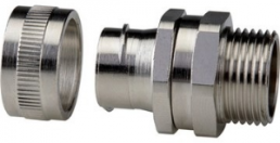 Straight hose fitting, M12, 10 mm, Stainless steel/Brass, nickel-plated, IP40, metal, (L) 30.2 mm