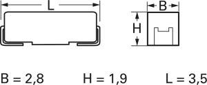 Talantum capacitor, SMD, B, 2.2 µF, 25 V, ±20 %, TAJB225M025R