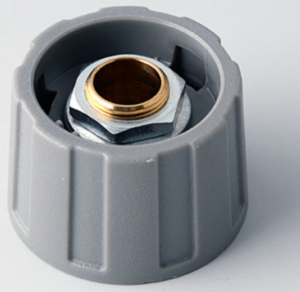 Rotary knob, 6.35 mm, plastic, gray, Ø 23 mm, H 15 mm, A2523638