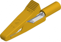 Alligator clip, yellow, max. 4 mm, L 41.5 mm, CAT O, socket 2 mm, MA 2 VA GE