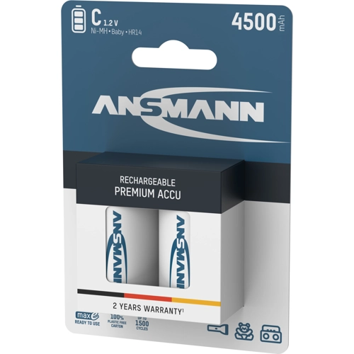 5035352 Ansmann Round Cell Batteries, 9V Block Batteries Image 2
