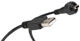 USB 2.0 Adapter cable, USB plug type A to mini USB plug type B, 2 m, black