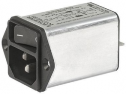 IEC plug C14, 50 to 60 Hz, 1 A, 250 VAC, 10 mH, faston plug 6.3 mm, DC12.1102.001