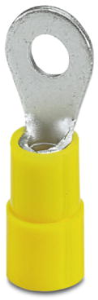 Insulated ring cable lug, 4.0-6.0 mm², AWG 12 to 10, 4.3 mm, M4, yellow
