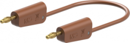 Measuring lead with (4 mm lamella plug, straight) to (4 mm lamella plug, straight), 1 m, brown, silicone, 2.5 mm²