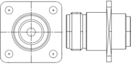 N socket 50 Ω, RG-401, solder connection, straight, 172300
