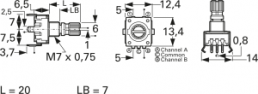 Incremental encoder, 5 V, impulses 18, PEC11R-4120K-S0018