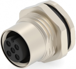 Circular connector, 4 pole, solder cup, screw locking, straight, T4131012041-000