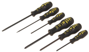 ESD screwdriver kit, PH0, PH1, PH2, 3 mm, 4 mm, 5.5 mm, Phillips/slotted, T4741SESD
