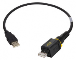 USB 2.0 connecting cable, PushPull (V4) type A to USB plug type A, 1.5 m, black