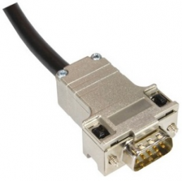 D-Sub connector housing, size: 4 (DC), straight 180°, cable Ø 6 to 13 mm, thermoplastic, shielded, silver, 09670370446