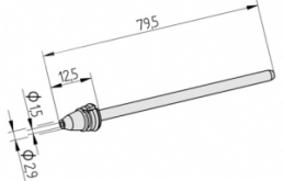 Desoldering tip, conical, (L x W) 79.25 x 2.9 mm, 0742ED1529/SB