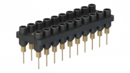 4.5 mm socket header, solder connection, black, 63.9363-21