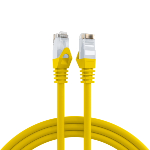 Patch cable, RJ45 plug, straight to RJ45 plug, straight, Cat 6, U/UTP, LSZH, 1 m, yellow