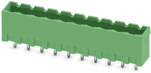 Pin header, 10 pole, pitch 5.08 mm, straight, green, 1924389