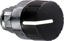 Selector switch, unlit, groping, waistband round, black, front ring silver, 3 x 45°, mounting Ø 22 mm, ZB4BD59