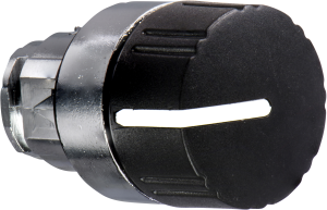 Selector switch, unlit, groping, waistband round, black, front ring silver, 3 x 45°, mounting Ø 22 mm, ZB4BD89