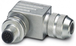 Plug, M12, 12 pole, solder connection, screw locking, angled, 1404412