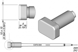 JBC C470037 Round Connector Soldering Cartridge, 8.0 x 12.7 x 1.9mm