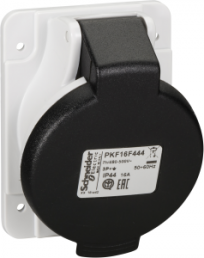 CEE surface-mounted socket, 4 pole, 16 A/480-500 V, black, IP44, PKF16F444