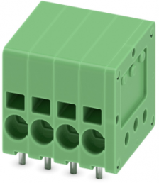PCB terminal, 4 pole, pitch 3.5 mm, AWG 24-16, 17.5 A, spring-clamp connection, green, 1990753