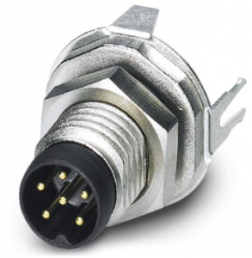 Plug, M8, 6 pole, solder pins, screw locking, straight, 1456022
