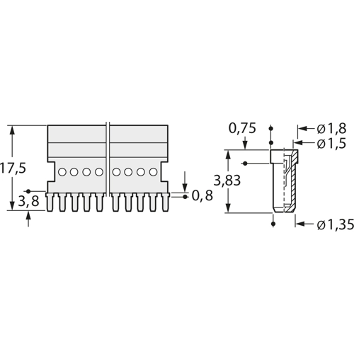 SIL 1 G 20 Fischer Elektronik Semiconductor Sockets, Holders Image 2