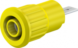 4 mm socket, flat plug connection, mounting Ø 12.2 mm, CAT III, CAT IV, yellow, 23.3160-24