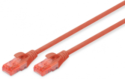 Patch cable, RJ45 plug, straight to RJ45 plug, straight, Cat 6, U/UTP, LSZH, 5 m, red